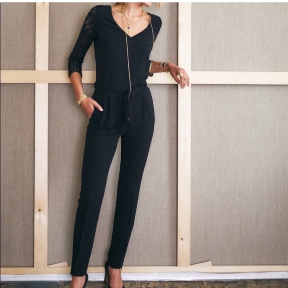 Sezane Lea Jumpsuit Black Size 36 NWT